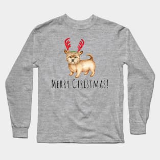 Cute Norwich terrier , Christmas dog Long Sleeve T-Shirt